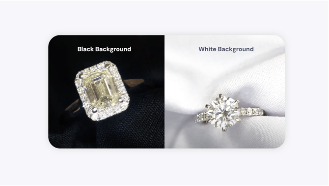 GemSparkle device with included black and white backdrops.